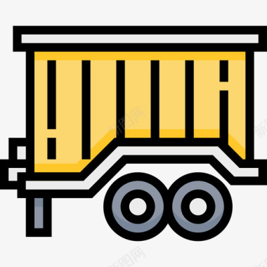 拖车汽车服务16线性颜色图标图标