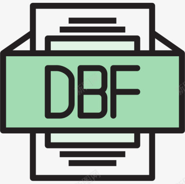 Dbf文件类型2线性颜色图标图标