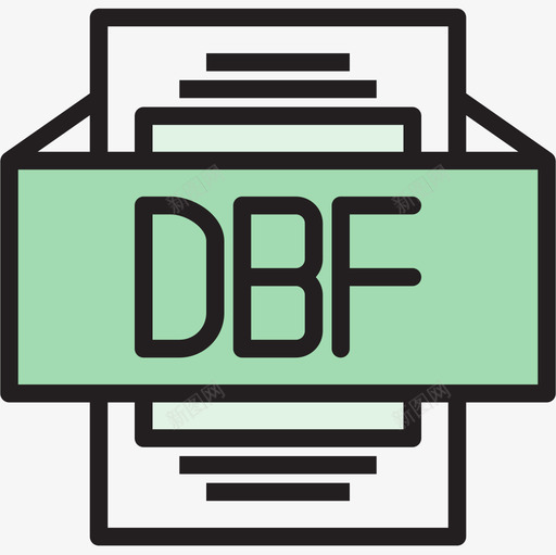 Dbf文件类型2线性颜色图标svg_新图网 https://ixintu.com Dbf 文件类型2 线性颜色