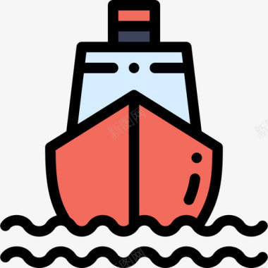 船海洋生物22线性颜色图标图标
