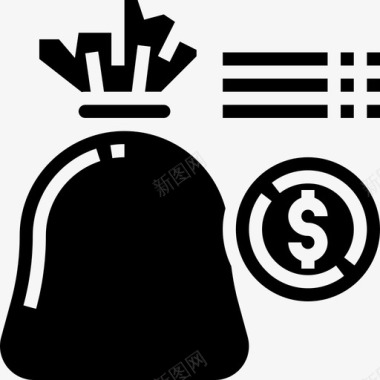 钱袋储蓄与投资8雕文图标图标