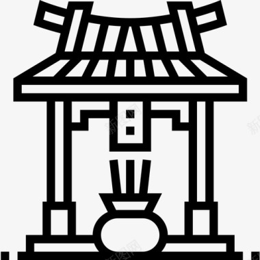 神龛中国符号3直线图标图标