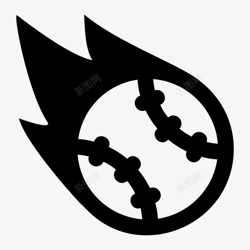 球棒球火图标svg_新图网 https://ixintu.com 团队 棒球 火 球 球员 运动