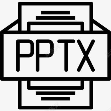 Pptx文件类型3线性图标图标