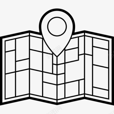 地图和图钉地址城市图标图标