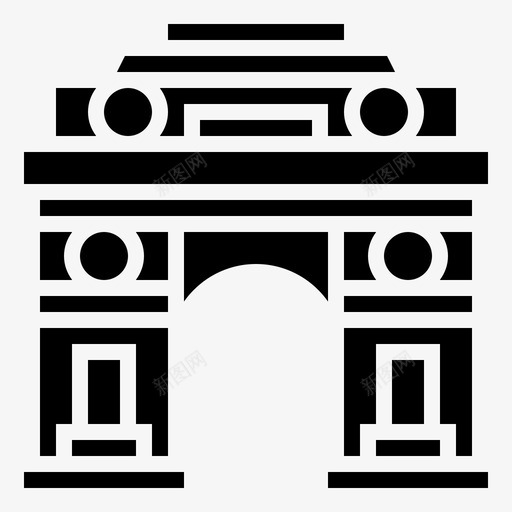 印度门建筑地标图标svg_新图网 https://ixintu.com 印度门 地标 地标3字形 建筑