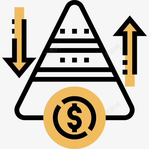 金字塔储蓄和投资7黄色阴影图标svg_新图网 https://ixintu.com 储蓄和投资7 金字塔 黄色阴影