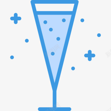 香槟酒精饮料4蓝色图标图标