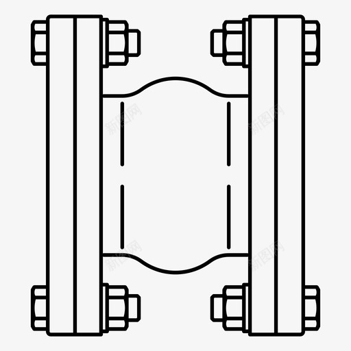 柔性波纹管工业接头图标svg_新图网 https://ixintu.com 工业 接头 机械 柔性波纹管