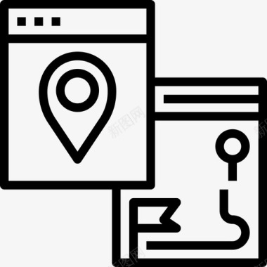 Gps支持触点线性图标图标