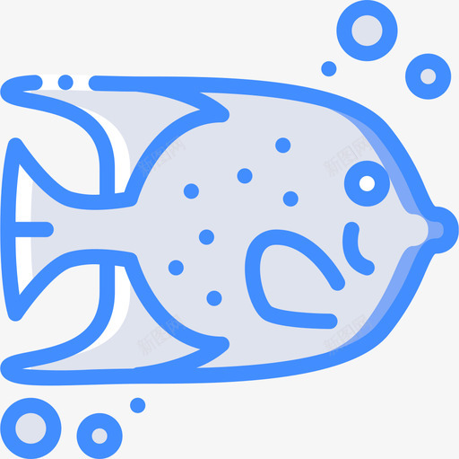 天使鱼海洋生物蓝色图标svg_新图网 https://ixintu.com 天使鱼 海洋生物 蓝色