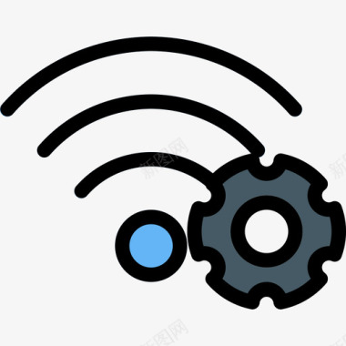 Wifi信号网络30线性彩色图标图标