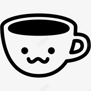 咧嘴笑一杯咖啡表情图标图标