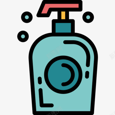 液体肥皂超市23线性颜色图标图标