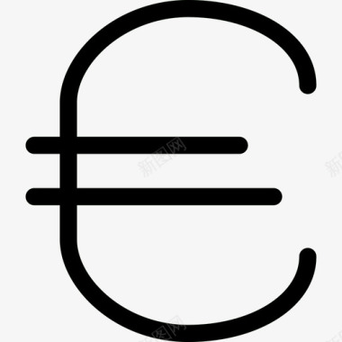 欧元货币34线颜色图标图标