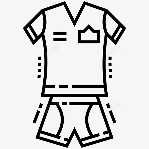 足球装备足球服装球员服装图标svg_新图网 https://ixintu.com 制服 球员服装 足球服装 足球装备 足球足球线图标包 运动装备