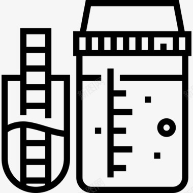 尿液健康检查3线性图标图标