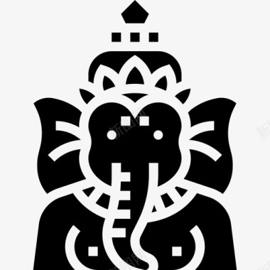 甘尼萨印度教神3铭文图标图标