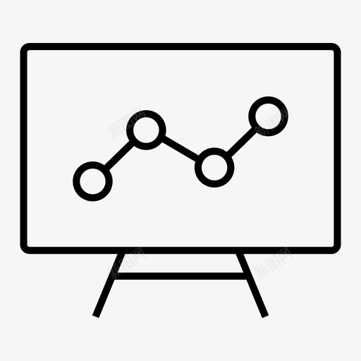 折线图分析板图标svg_新图网 https://ixintu.com 分析 图表 折线图 放大镜 板 演示