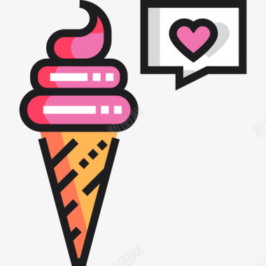 冰淇淋热带10线形颜色图标图标