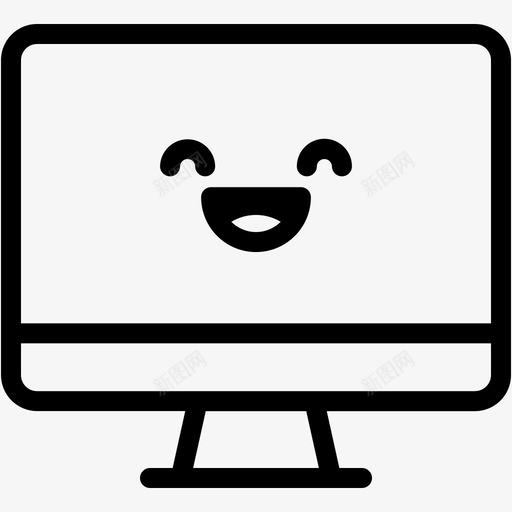 笑电脑设备图标svg_新图网 https://ixintu.com 情绪 显示器 电脑 电脑表情线 笑 表情符号 设备