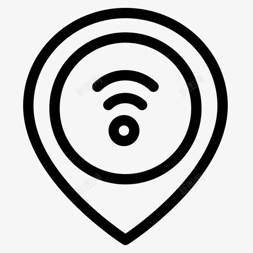 Pin地图和导航5线性图标svg_新图网 https://ixintu.com Pin 地图和导航5 线性