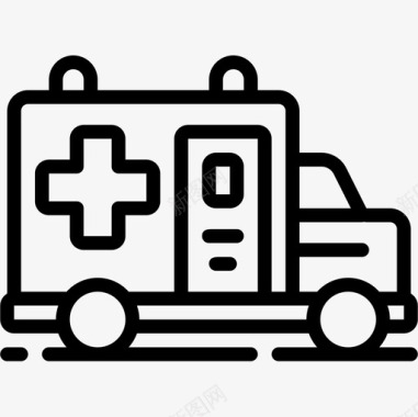 救护车医疗设备直线式图标图标