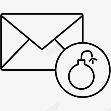 危险邮件炸弹黑客攻击图标图标