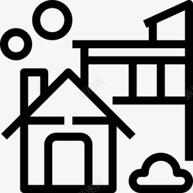 房屋家具和家庭4线性图标图标