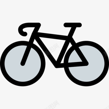 自行车运动型35线性颜色图标图标