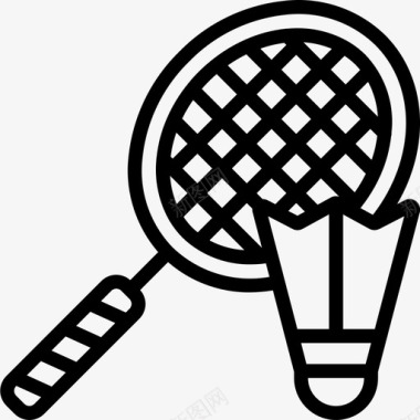 羽毛球运动与游戏2直线型图标图标