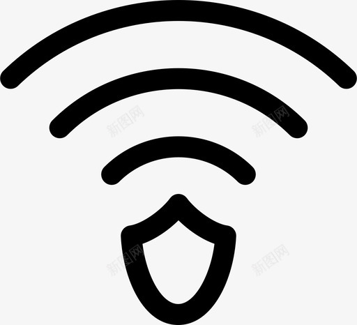 连接保护屏蔽图标svg_新图网 https://ixintu.com wifi 保护 屏蔽 波 连接