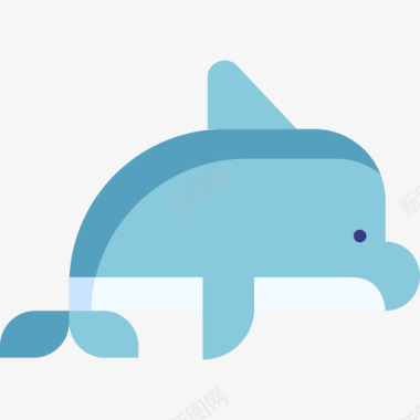 海豚海洋生物14扁平图标图标
