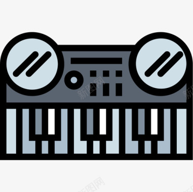 键盘音乐节30线性颜色图标图标