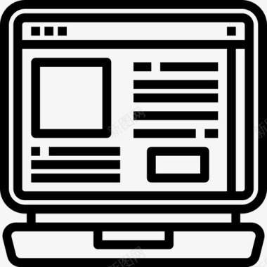 网站笔记本电脑浏览器线性图标图标