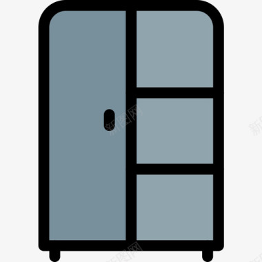 衣柜家具85线性颜色图标图标