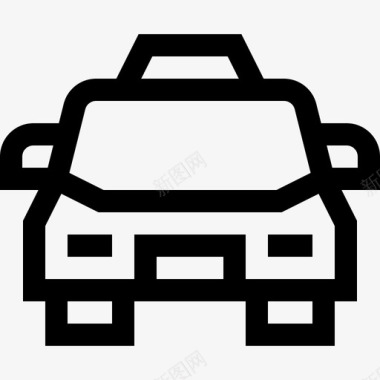 出租车车辆和运输6直线图标图标