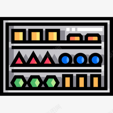 货架零售4线性颜色图标图标