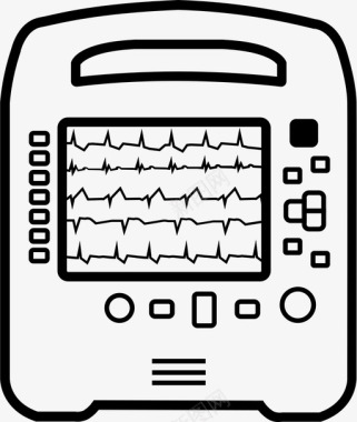 医护人员监护额外导联心电图心率图标图标