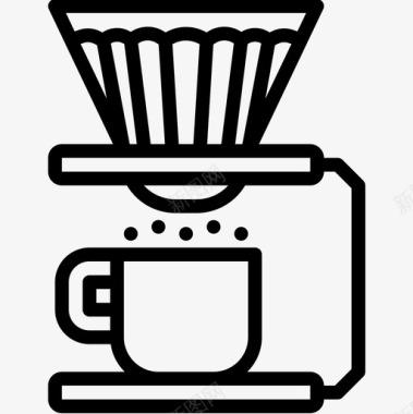 滴水咖啡店68直线型图标图标