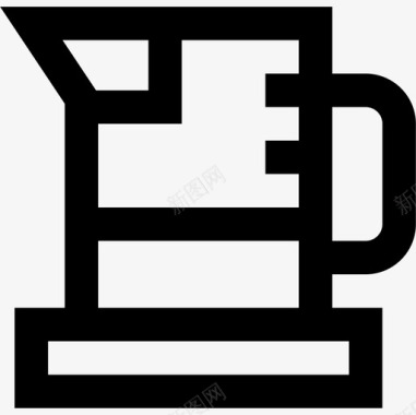 水壶咖啡和茶3线性图标图标