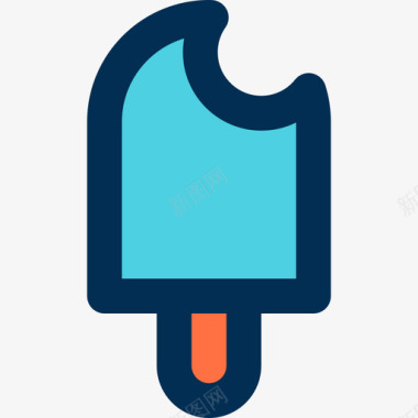 冰棒甜点3线性颜色图标图标