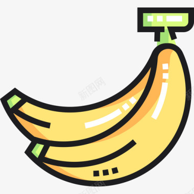 香蕉热带10线形颜色图标图标