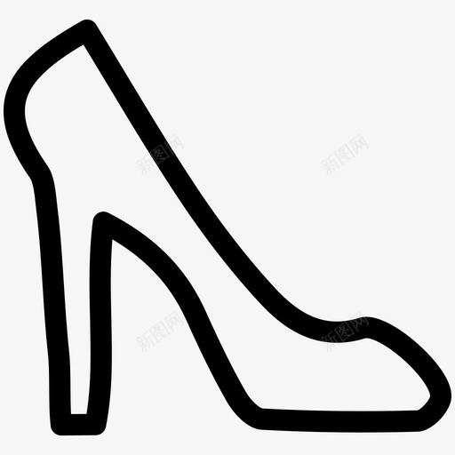 高跟鞋鞋时装和服装轮廓图标svg_新图网 https://ixintu.com 时装和服装轮廓 鞋 高跟鞋