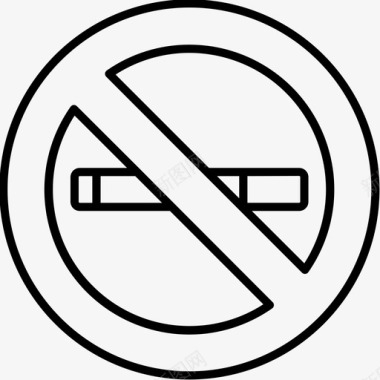 线性博物馆禁止吸烟图标图标