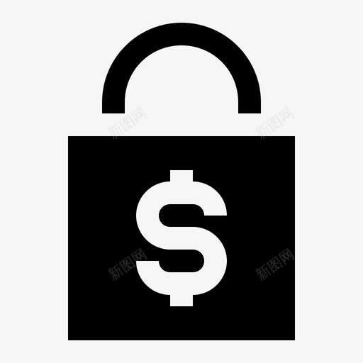 货币安全美元金融图标svg_新图网 https://ixintu.com 安全 挂锁 美元 货币安全 金融 金融字形 锁