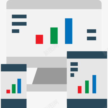 监视器业务图表平面图图标图标