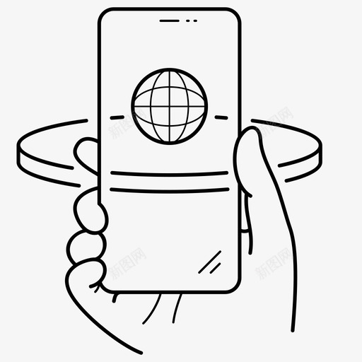 增强现实手物体图标svg_新图网 https://ixintu.com 增强现实 手 智能手机 物体