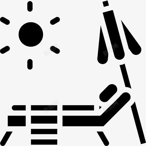 躺椅夏季52实心图标svg_新图网 https://ixintu.com 夏季52 实心 躺椅
