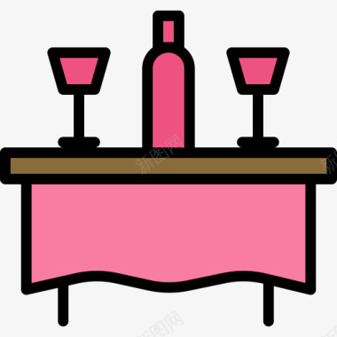 餐桌食物87线性颜色图标图标